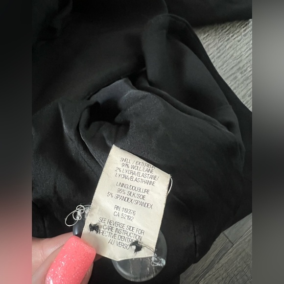 Helmut Lang Puckered Smoking Tuxedo Jacket 6 Black Wool Silk Evening Elegant - Picture 8 of 8